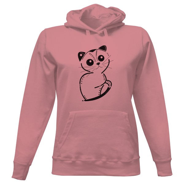 Dámská mikina s kapucí s potiskem Kotě
